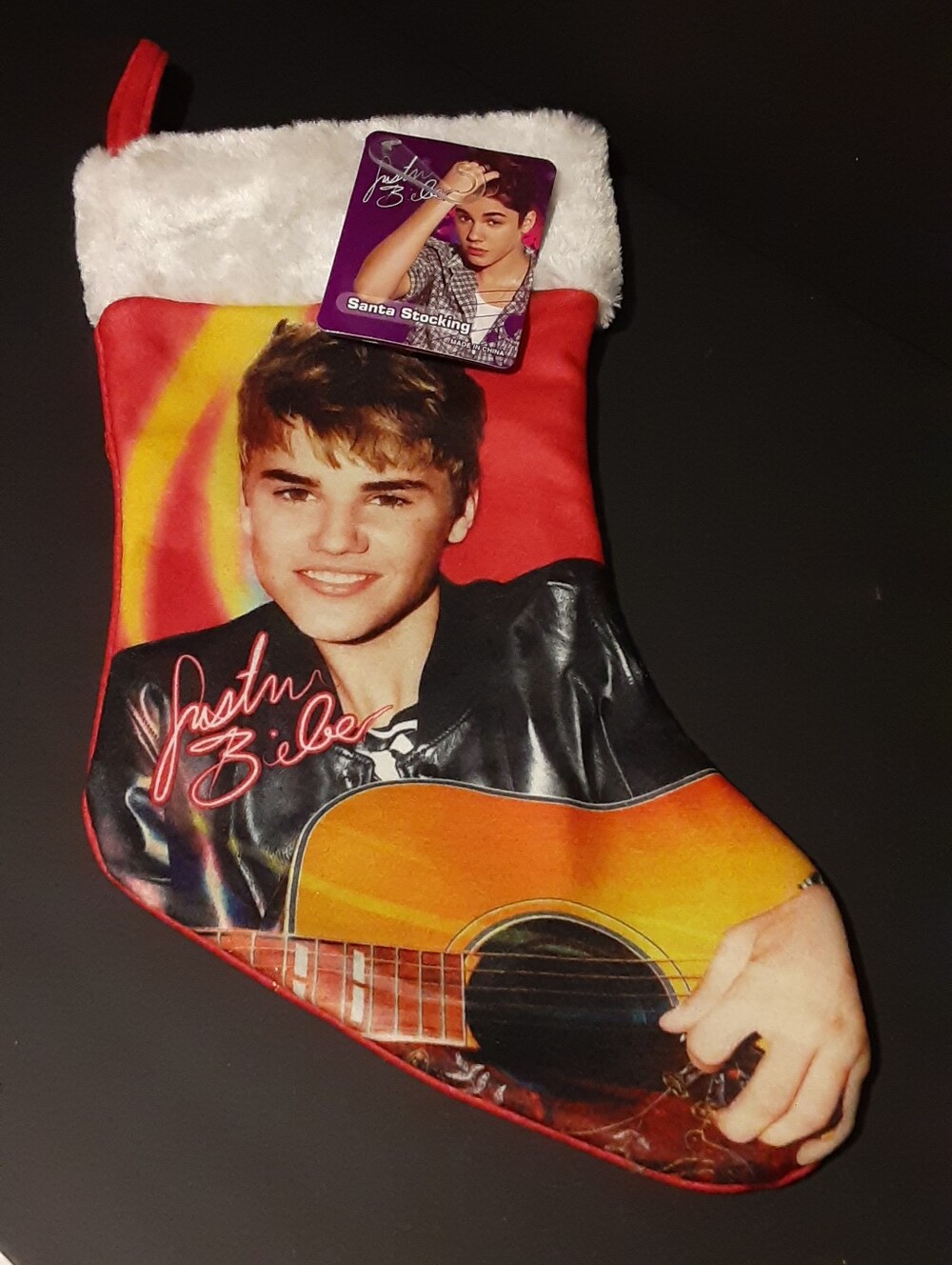 2012 Justin Bieber Christmas Holiday Stocking Red Music Memorabilia NWT